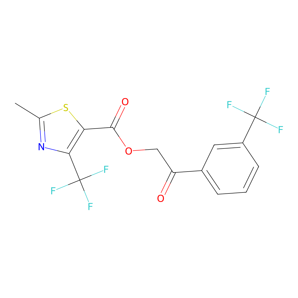 2-Oxo-2-[3-(trifluoromethyl)phenyl]ethyl 2-methyl-4-(trifluoromethyl)-1,3-thiazole-5-carboxylate molecular structure, CAS 303148-33-6