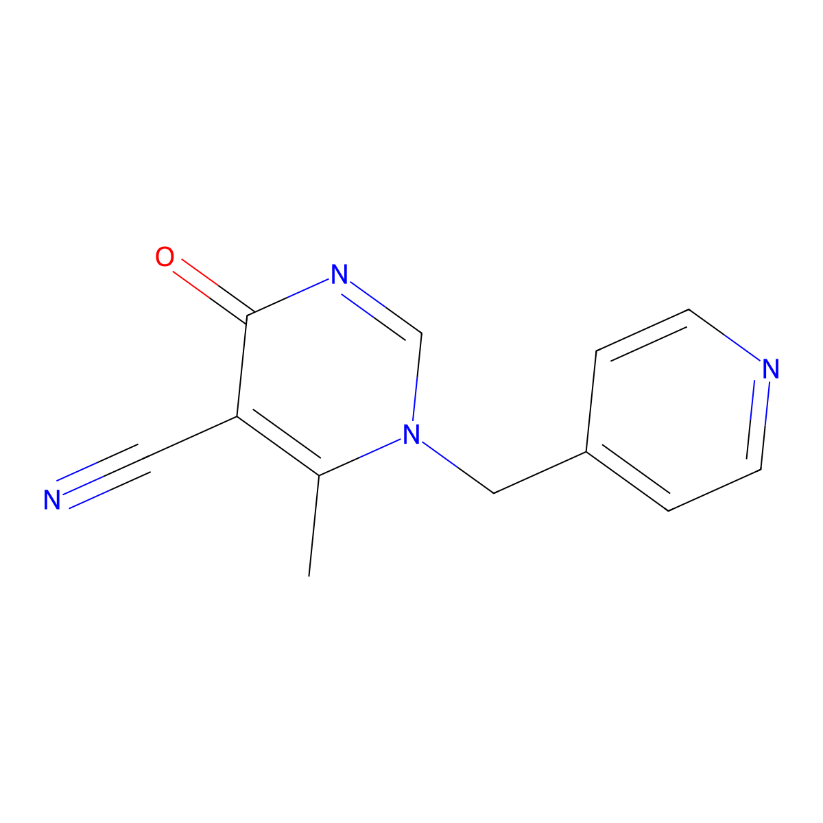 6-Methyl-4-oxo-1-(4-pyridinylmethyl)-1,4-dihydro-5-pyrimidinecarbonitrile molecular structure, CAS 303148-45-0