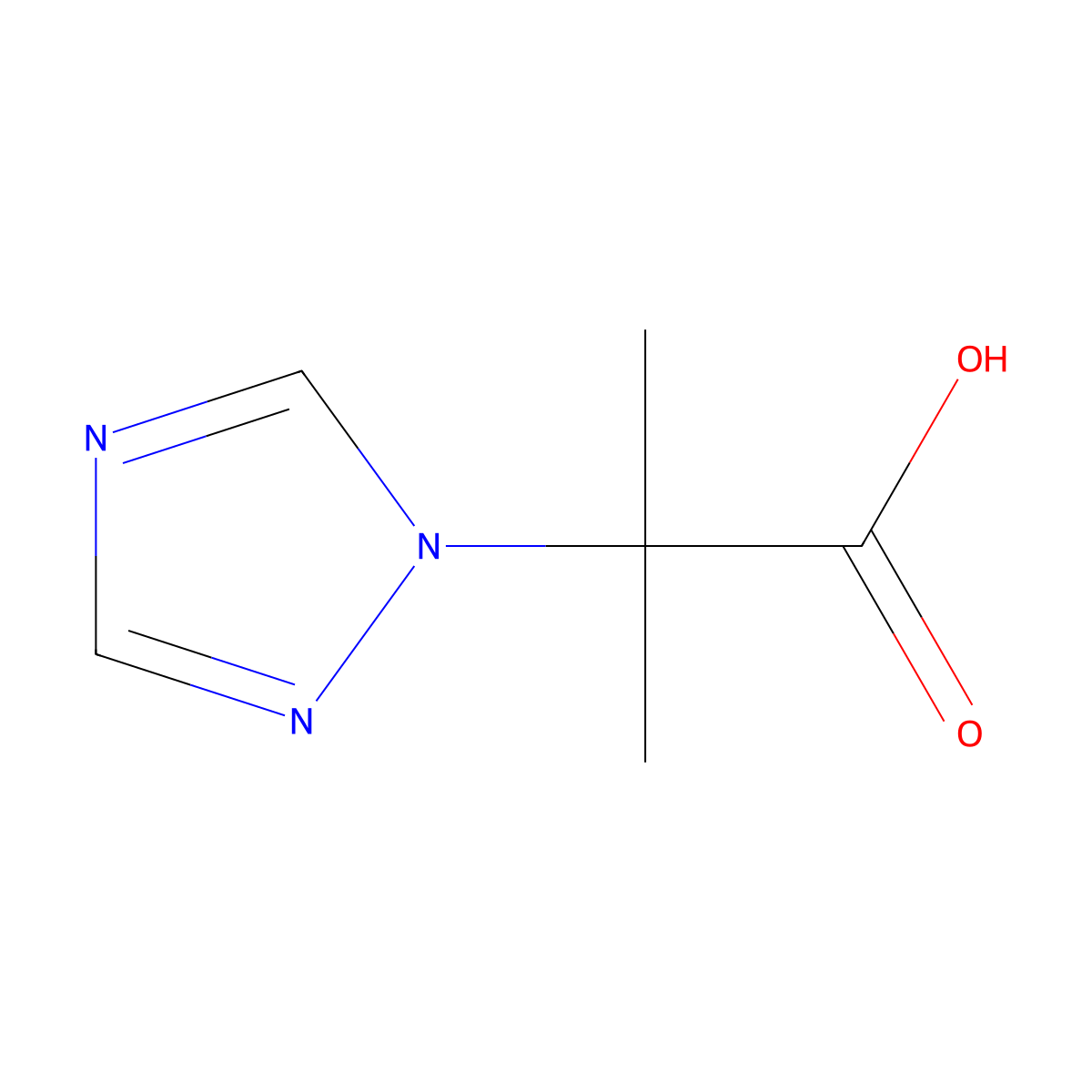 2-methyl-2-(1H-1,2,4-triazol-1-yl)propanoic acid molecular structure, CAS 303148-48-3