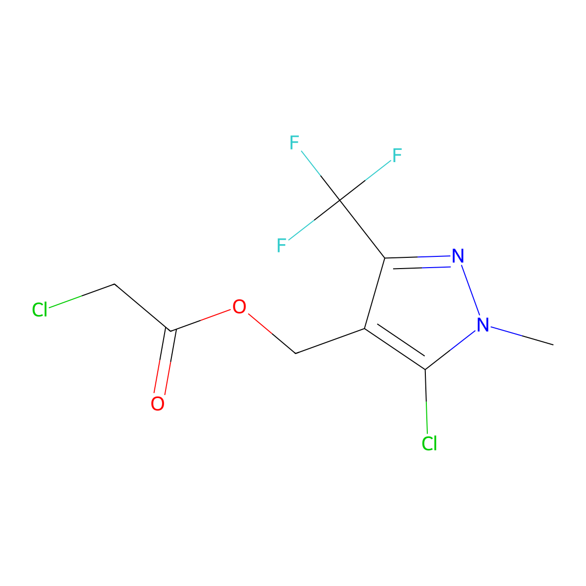 [5-chloro-1-methyl-3-(trifluoromethyl)-1H-pyrazol-4-yl]methyl 2-chloroacetate molecular structure, CAS 303148-55-2