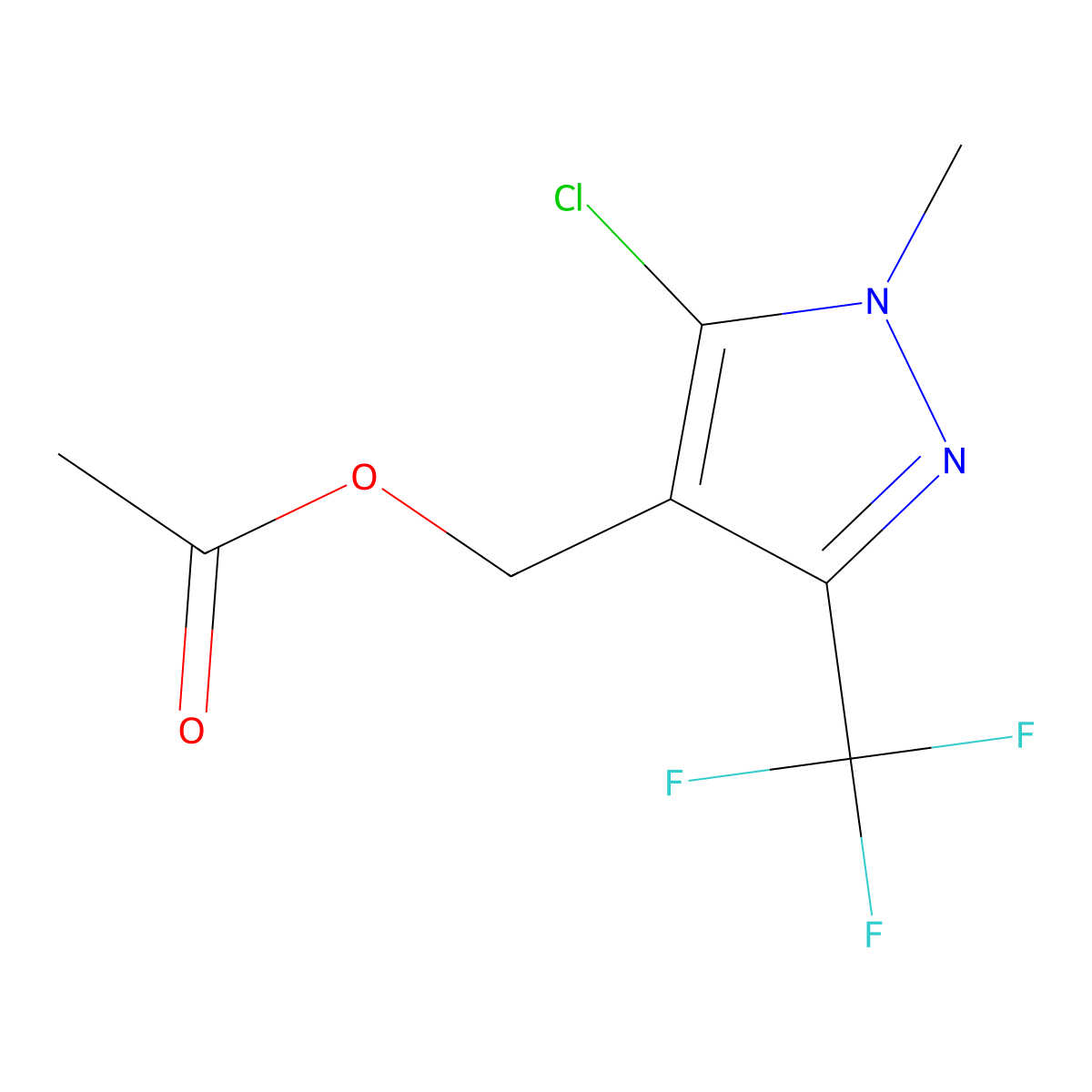 [5-chloro-1-methyl-3-(trifluoromethyl)-1H-pyrazol-4-yl]methyl acetate molecular structure, CAS 303148-59-6