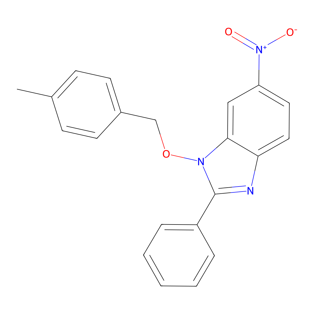 1-[(4-methylbenzyl)oxy]-6-nitro-2-phenyl-1H-1,3-benzimidazole molecular structure, CAS 303148-61-0