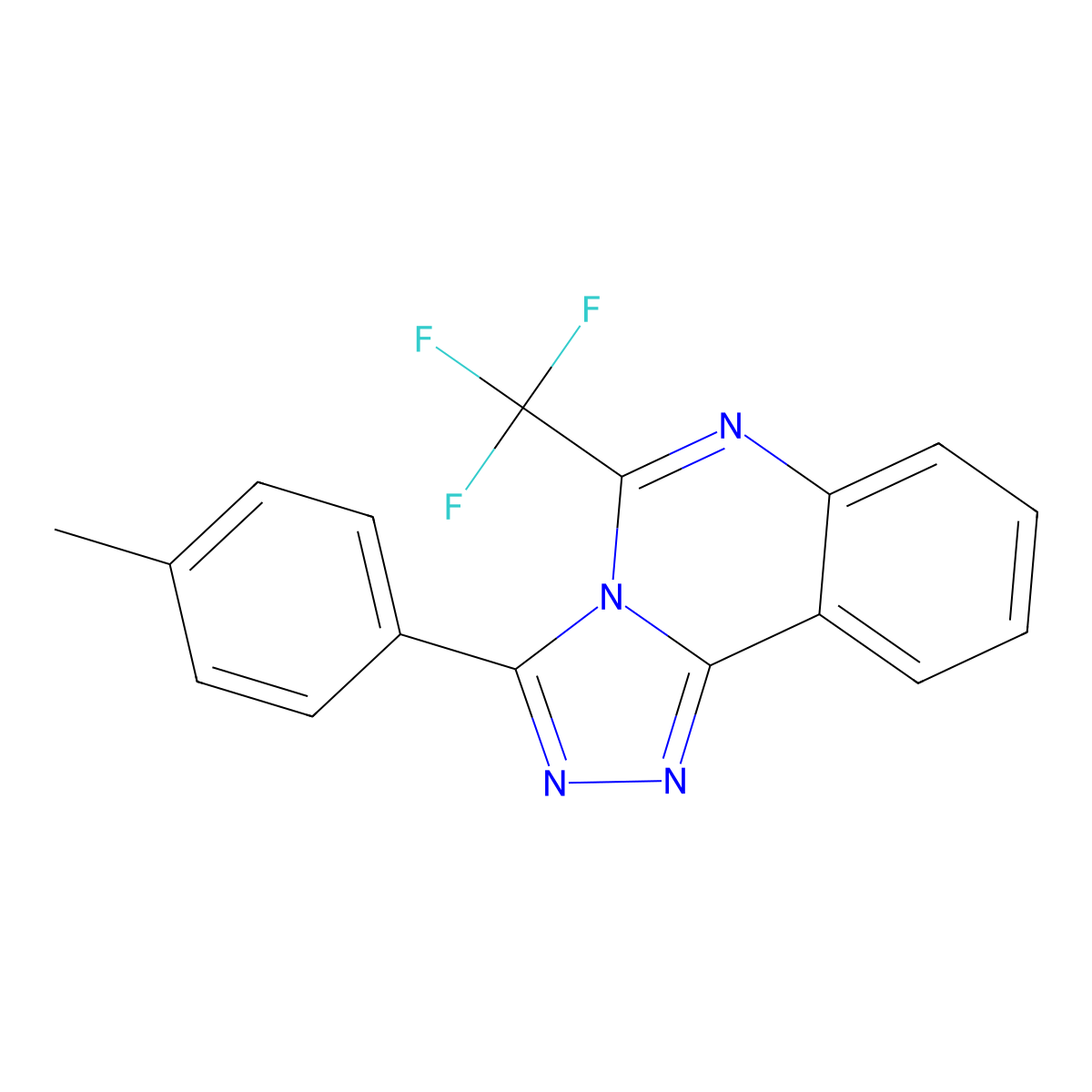 3-(4-Methylphenyl)-5-(trifluoromethyl)-[1,2,4]triazolo[4,3-c]quinazoline molecular structure, CAS 303148-62-1