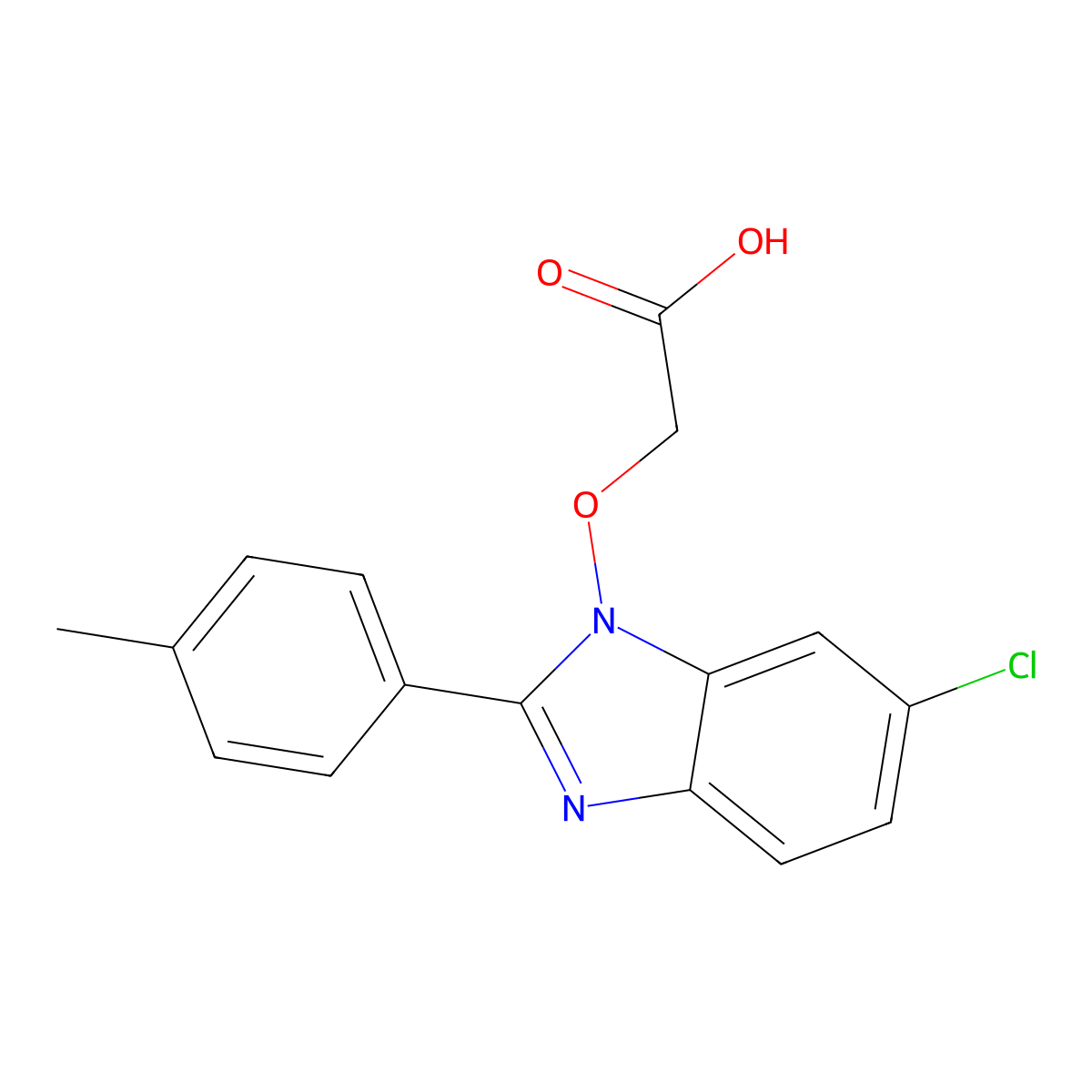 2-{[6-chloro-2-(4-methylphenyl)-1H-1,3-benzimidazol-1-yl]oxy}acetic acid molecular structure, CAS 303148-65-4