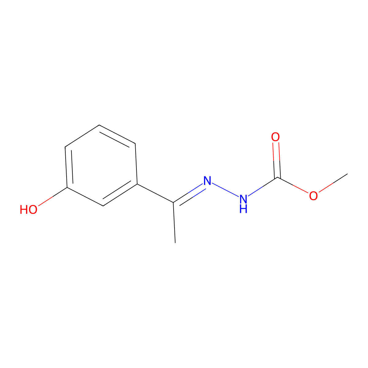 Methyl 2-[1-(3-hydroxyphenyl)ethylidene]-1-hydrazinecarboxylate molecular structure, CAS 303148-72-3