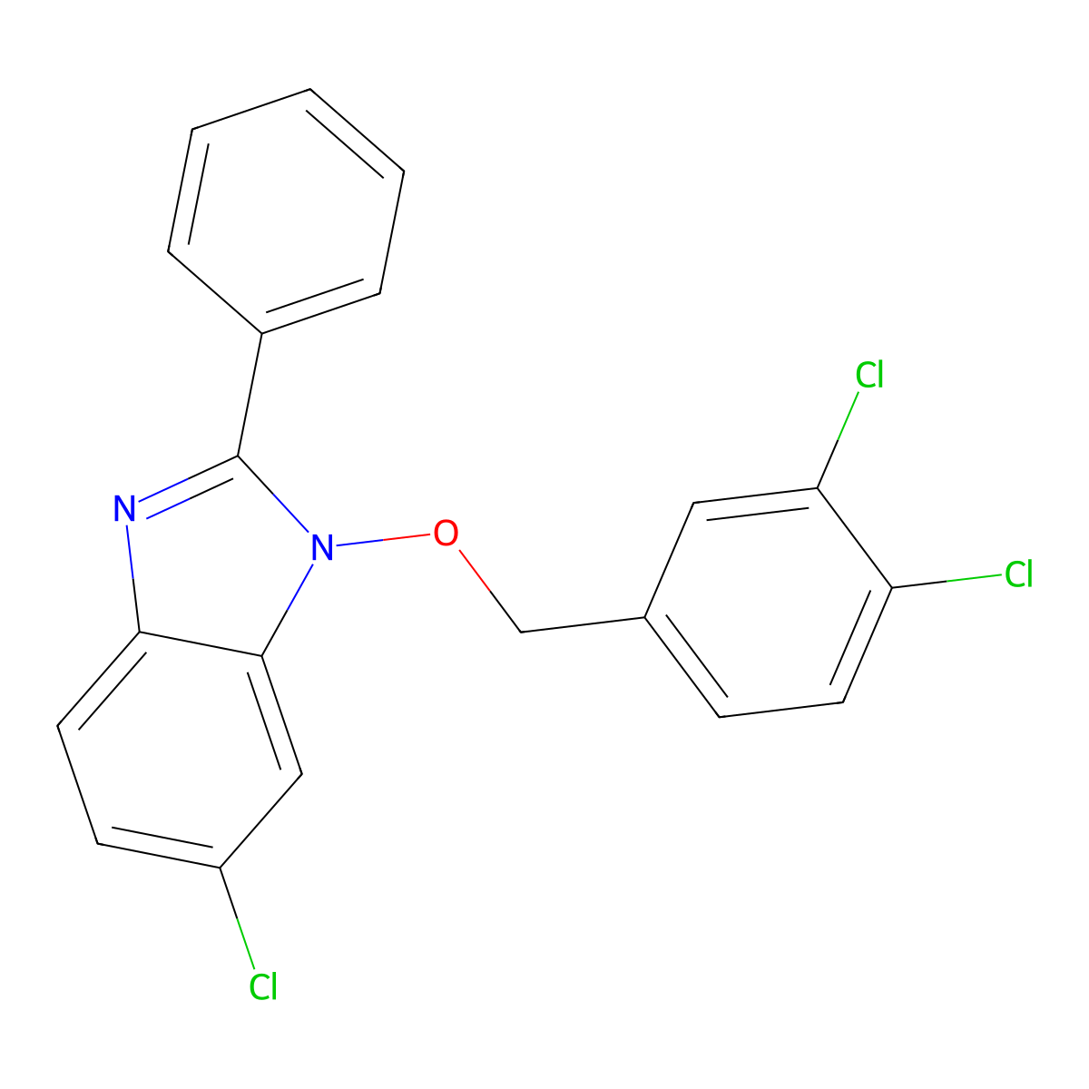 6-chloro-1-[(3,4-dichlorobenzyl)oxy]-2-phenyl-1H-1,3-benzimidazole molecular structure, CAS 303148-73-4