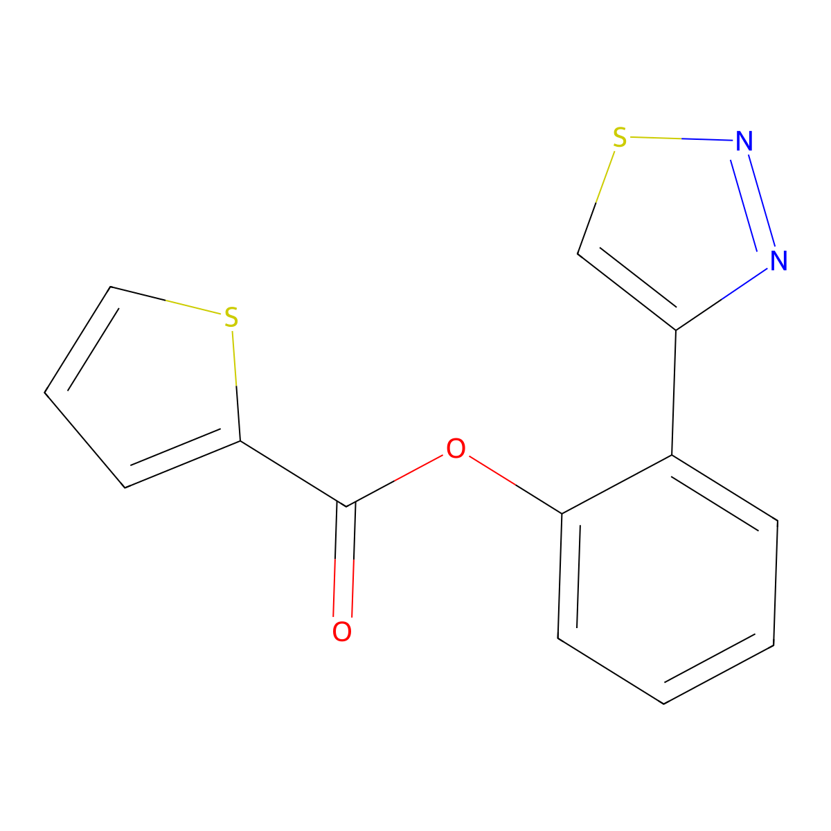 2-(1,2,3-Thiadiazol-4-yl)phenyl 2-thiophenecarboxylate molecular structure, CAS 303148-74-5