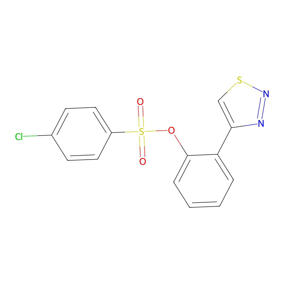 2-(1,2,3-Thiadiazol-4-yl)phenyl 4-chlorobenzenesulfonate molecular structure, CAS 303148-76-7