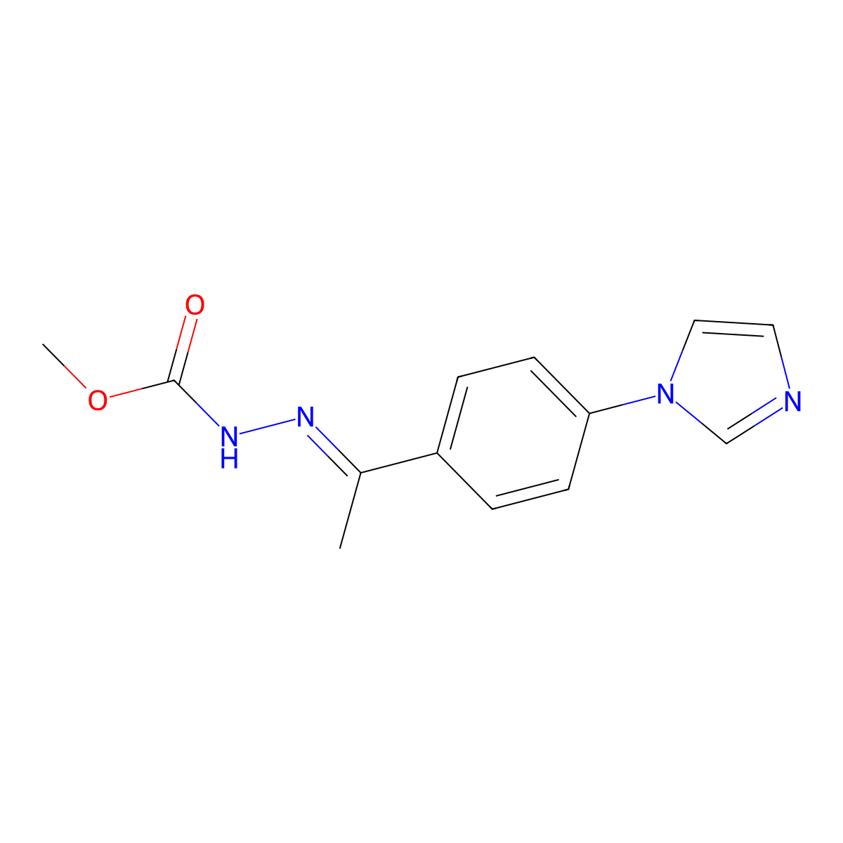 methyl 2-{1-[4-(1H-imidazol-1-yl)phenyl]ethylidene}-1-hydrazinecarboxylate molecular structure, CAS 303148-80-3