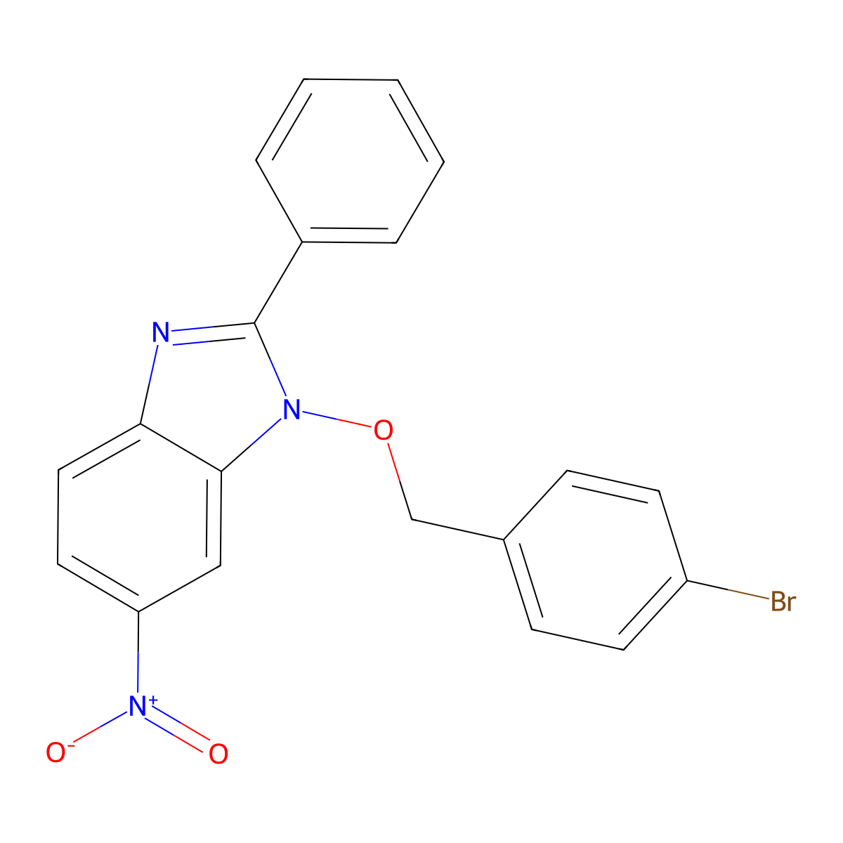1-[(4-bromobenzyl)oxy]-6-nitro-2-phenyl-1H-1,3-benzimidazole molecular structure, CAS 303148-89-2