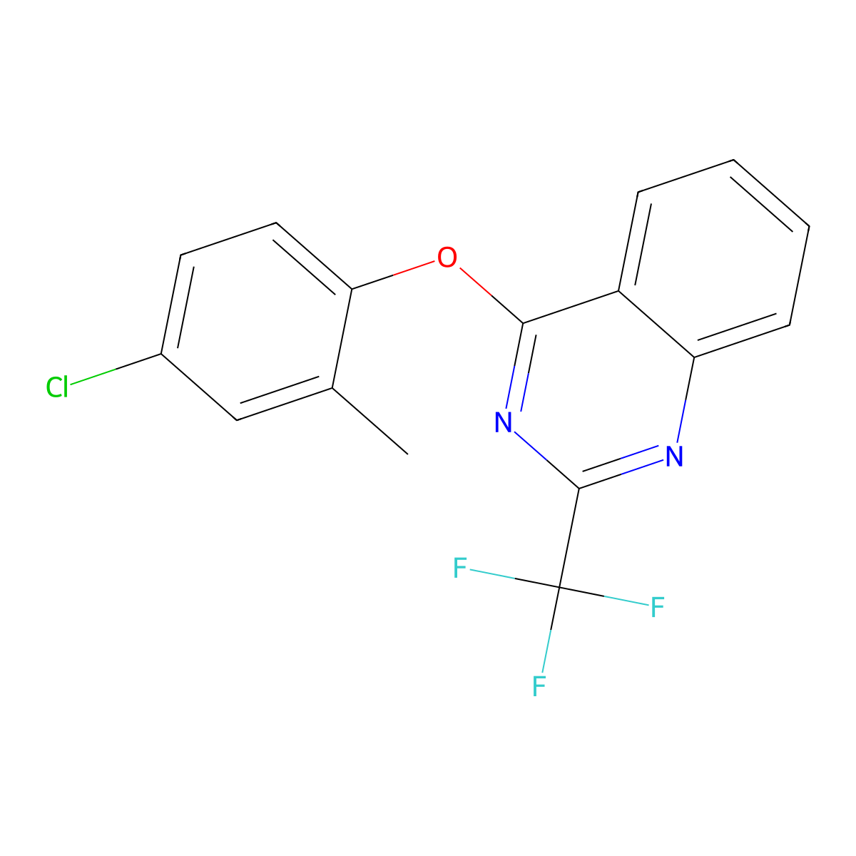 4-(4-Chloro-2-methylphenoxy)-2-(trifluoromethyl)quinazoline molecular structure, CAS 303148-90-5