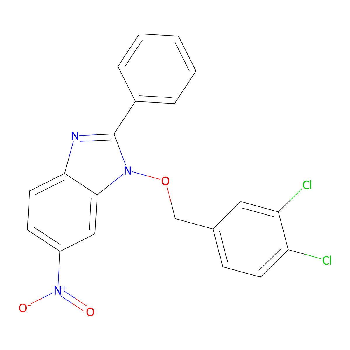 1-[(3,4-dichlorobenzyl)oxy]-6-nitro-2-phenyl-1H-1,3-benzimidazole molecular structure, CAS 303148-95-0