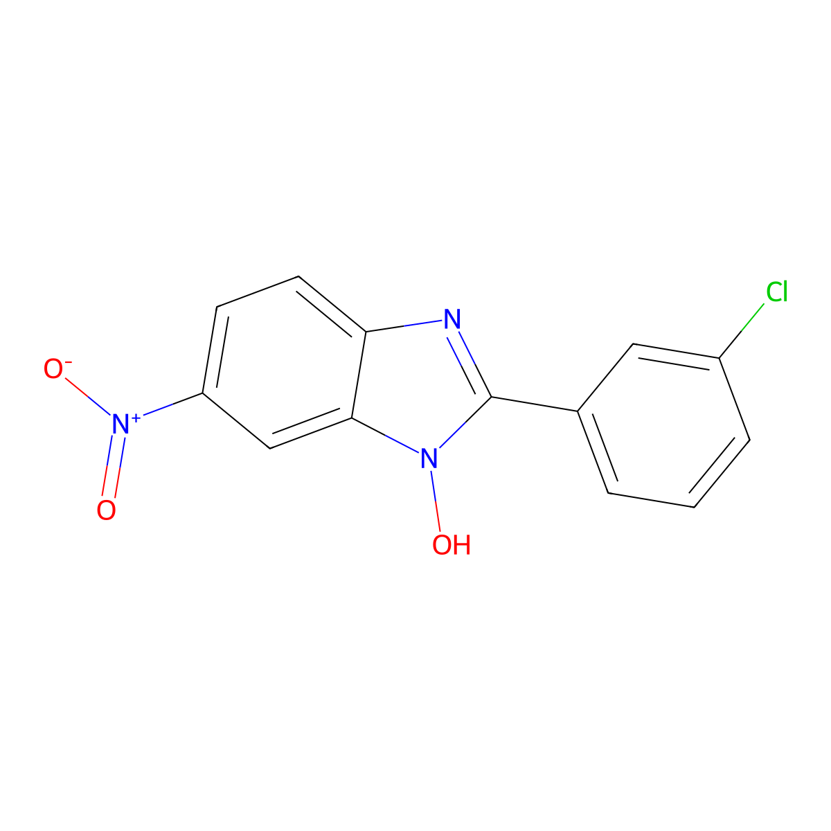 2-(3-chlorophenyl)-6-nitro-1H-1,3-benzimidazol-1-ol molecular structure, CAS 303148-97-2