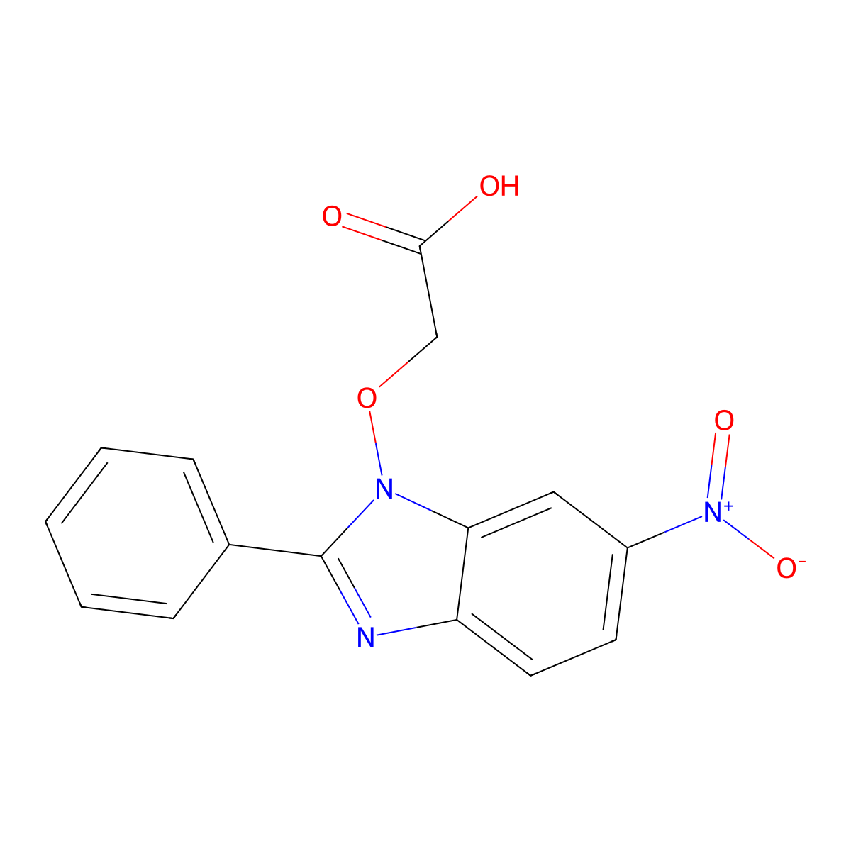2-[(6-nitro-2-phenyl-1H-1,3-benzimidazol-1-yl)oxy]acetic acid molecular structure, CAS 303149-18-0