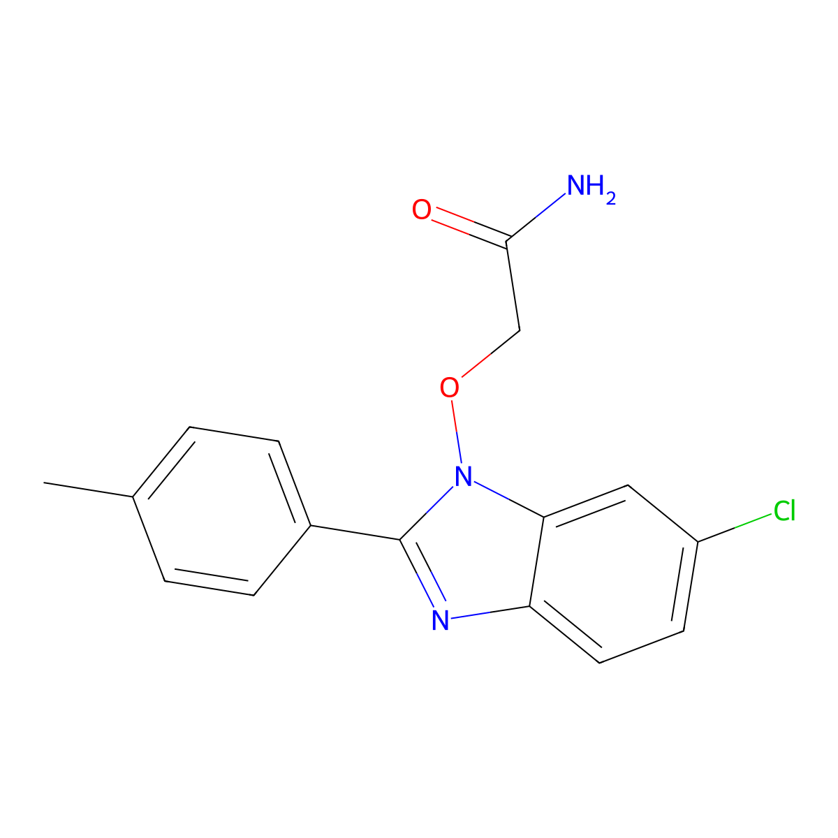 2-{[6-chloro-2-(4-methylphenyl)-1H-1,3-benzimidazol-1-yl]oxy}acetamide molecular structure, CAS 303149-21-5