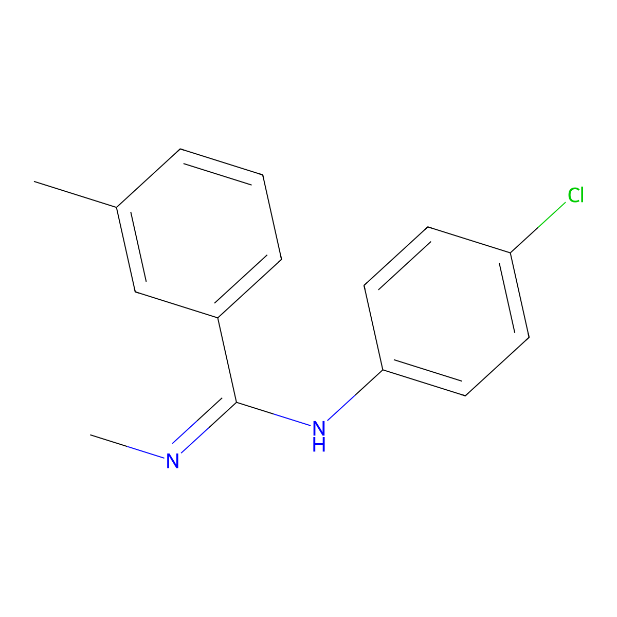 N-(4-chlorophenyl)-N',3-dimethylbenzenecarboximidamide molecular structure, CAS 303149-35-1
