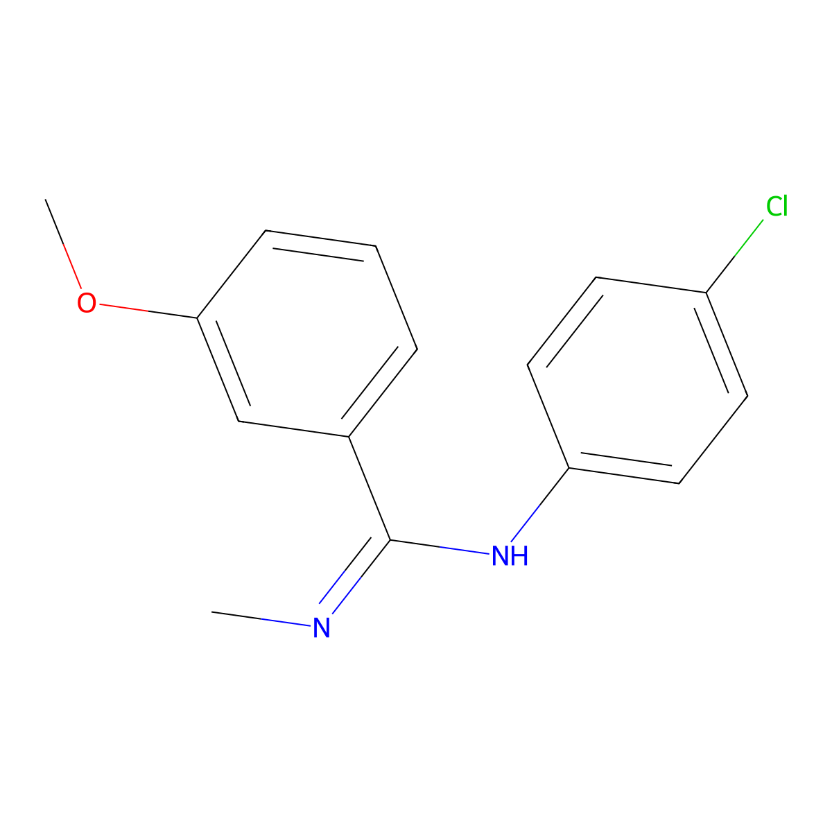N-(4-chlorophenyl)-3-methoxy-N'-methylbenzenecarboximidamide molecular structure, CAS 303149-36-2