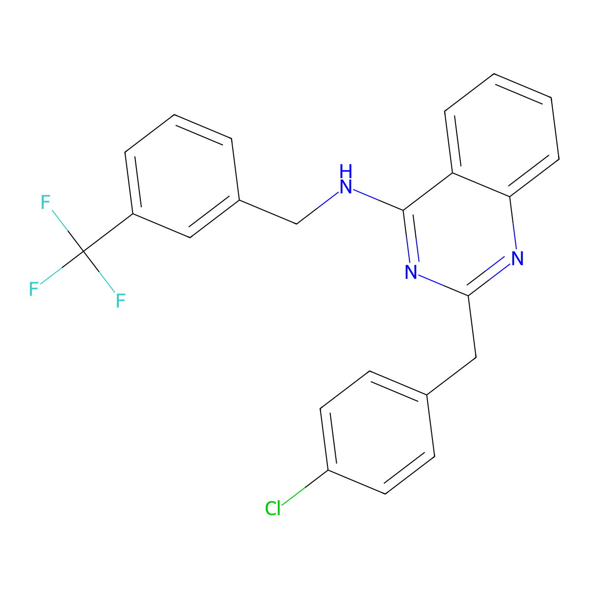 2-(4-chlorobenzyl)-N-[3-(trifluoromethyl)benzyl]-4-quinazolinamine molecular structure, CAS 303149-92-0