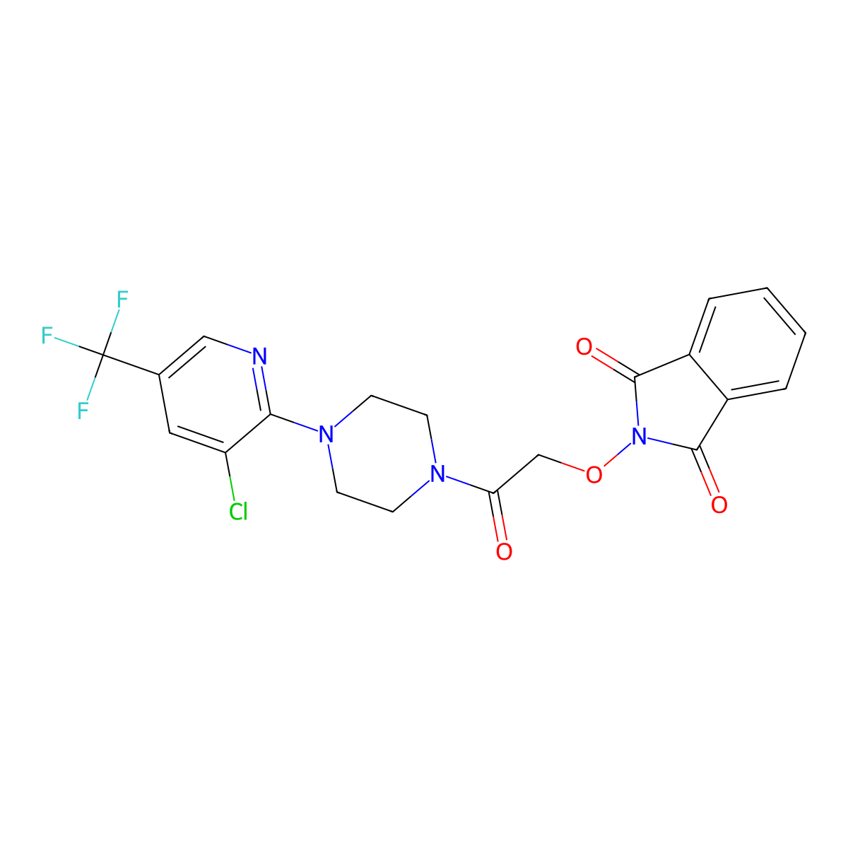 2-(2-{4-[3-chloro-5-(trifluoromethyl)-2-pyridinyl]piperazino}-2-oxoethoxy)-1H-isoindole-1,3(2H)-dione molecular structure, CAS 303150-02-9