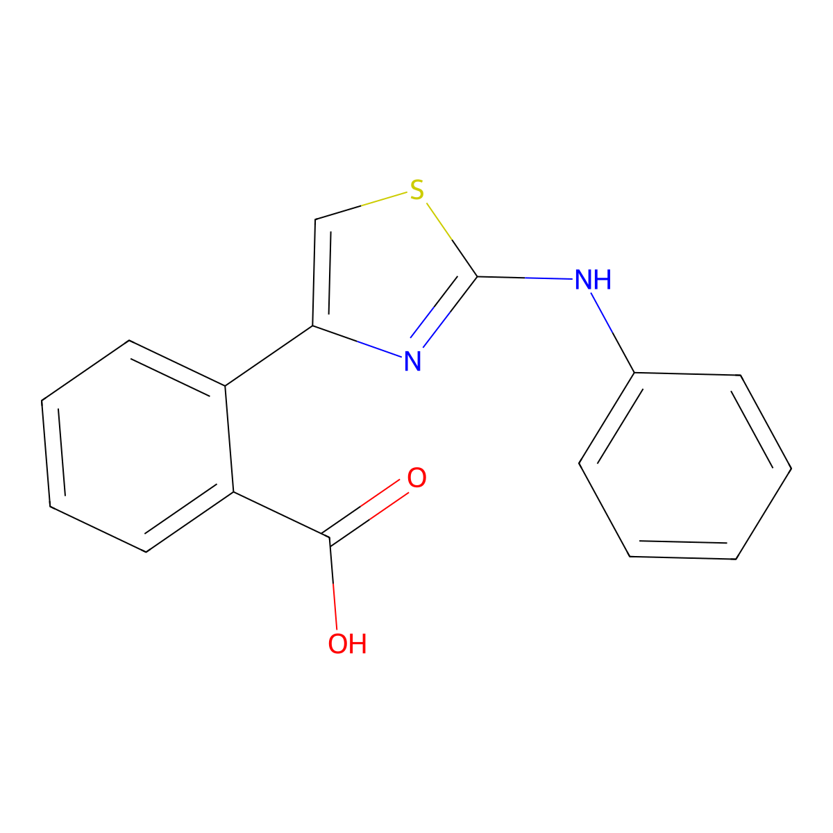 2-(2-Anilino-1,3-thiazol-4-yl)benzene-carboxylic acid molecular structure, CAS 303150-09-6