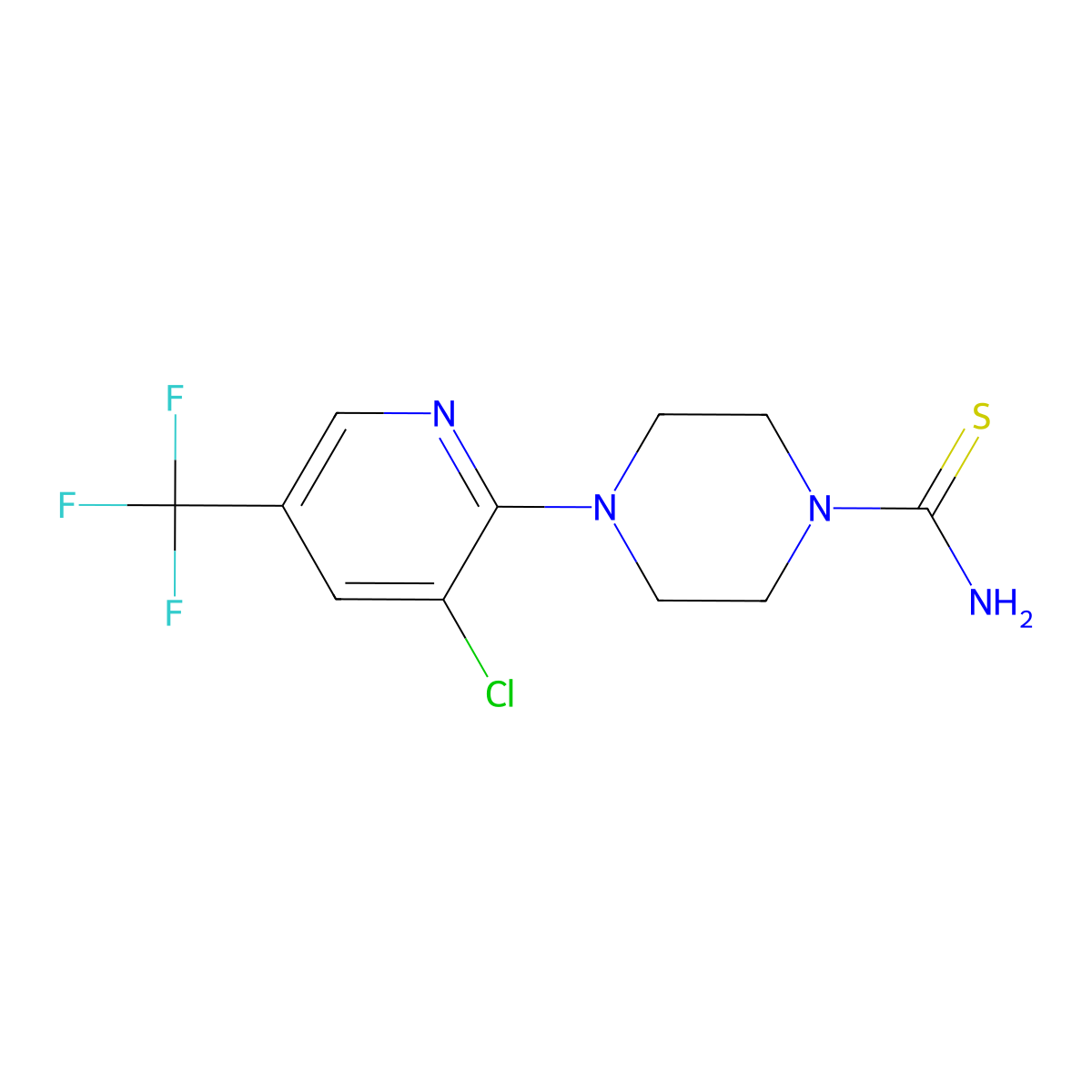 4-[3-Chloro-5-(trifluoromethyl)pyridin-2-yl]piperazine-1-carbothioamide molecular structure, CAS 303150-11-0