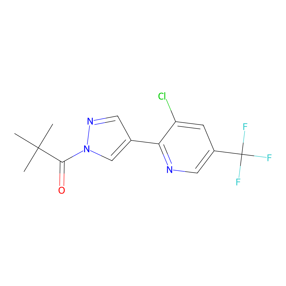 1-{4-[3-chloro-5-(trifluoromethyl)-2-pyridinyl]-1H-pyrazol-1-yl}-2,2-dimethyl-1-propanone molecular structure, CAS 303150-33-6