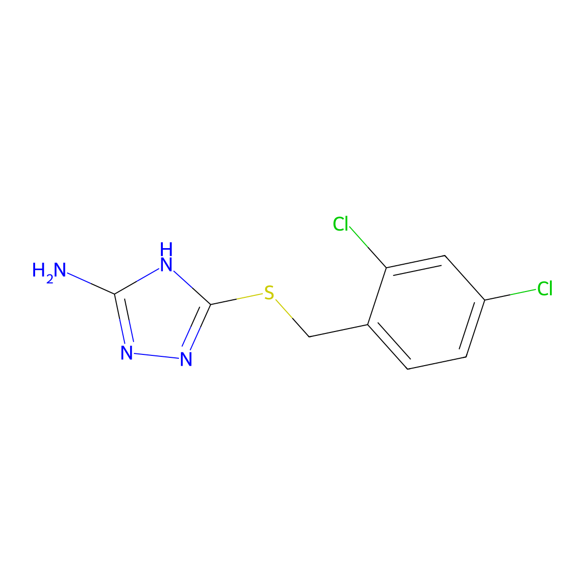 3-[(2,4-dichlorobenzyl)sulfanyl]-1H-1,2,4-triazol-5-amine molecular structure, CAS 303150-34-7