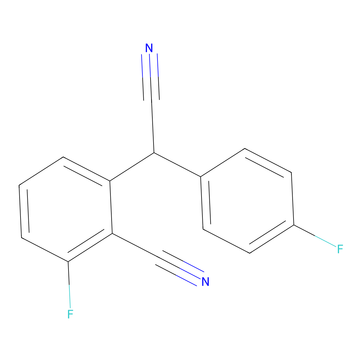 2-[Cyano(4-fluorophenyl)methyl]-6-fluorobenzenecarbonitrile molecular structure, CAS 303150-37-0