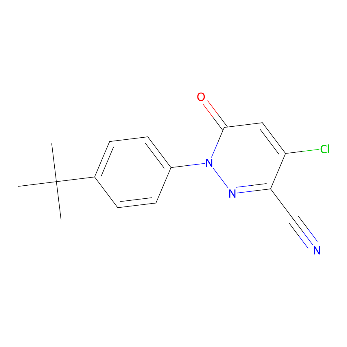 1-[4-(Tert-butyl)phenyl]-4-chloro-6-oxo-1,6-dihydro-3-pyridazinecarbonitrile molecular structure, CAS 303150-46-1
