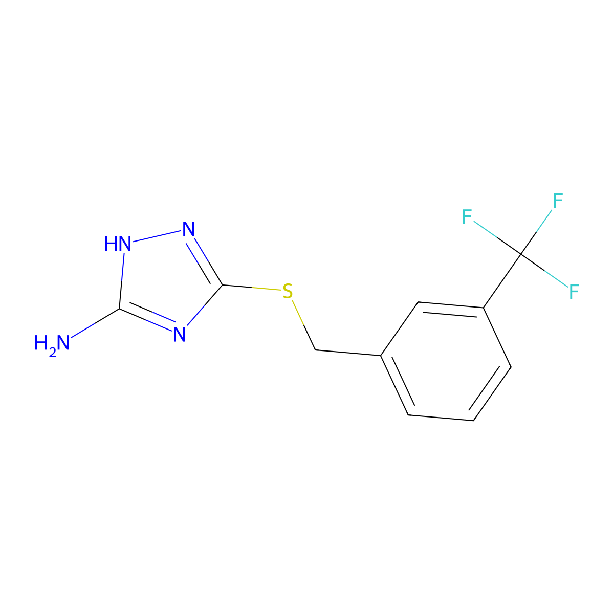 3-{[3-(Trifluoromethyl)benzyl]sulfanyl}-1H-1,2,4-triazol-5-amine molecular structure, CAS 303150-56-3