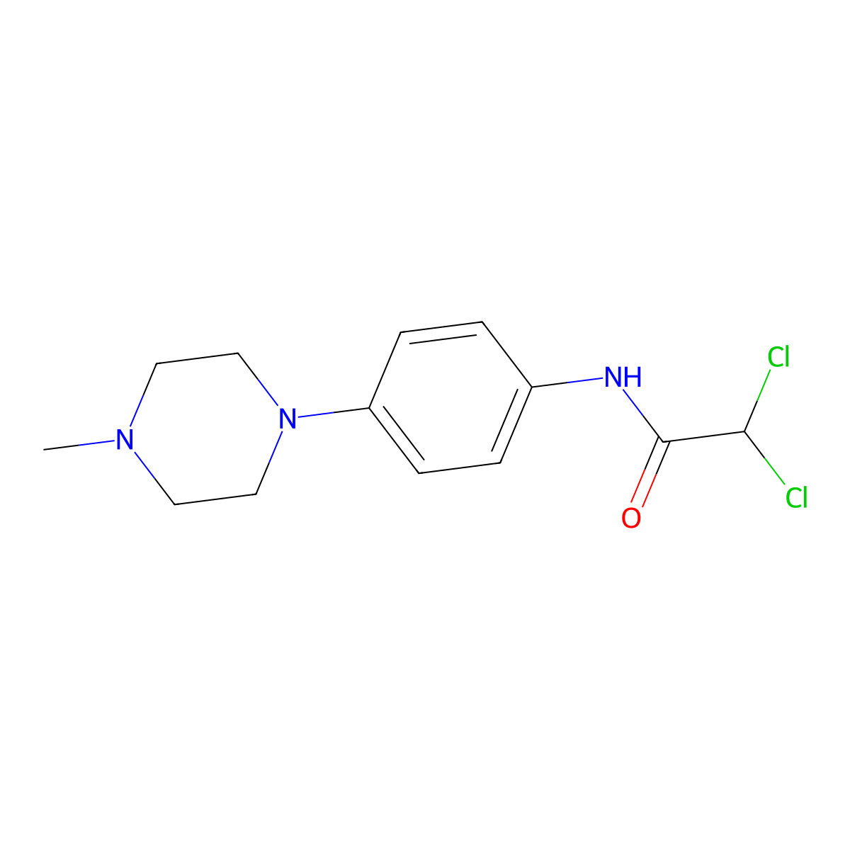 2,2-dichloro-N-[4-(4-methylpiperazin-1-yl)phenyl]acetamide molecular structure, CAS 303150-59-6