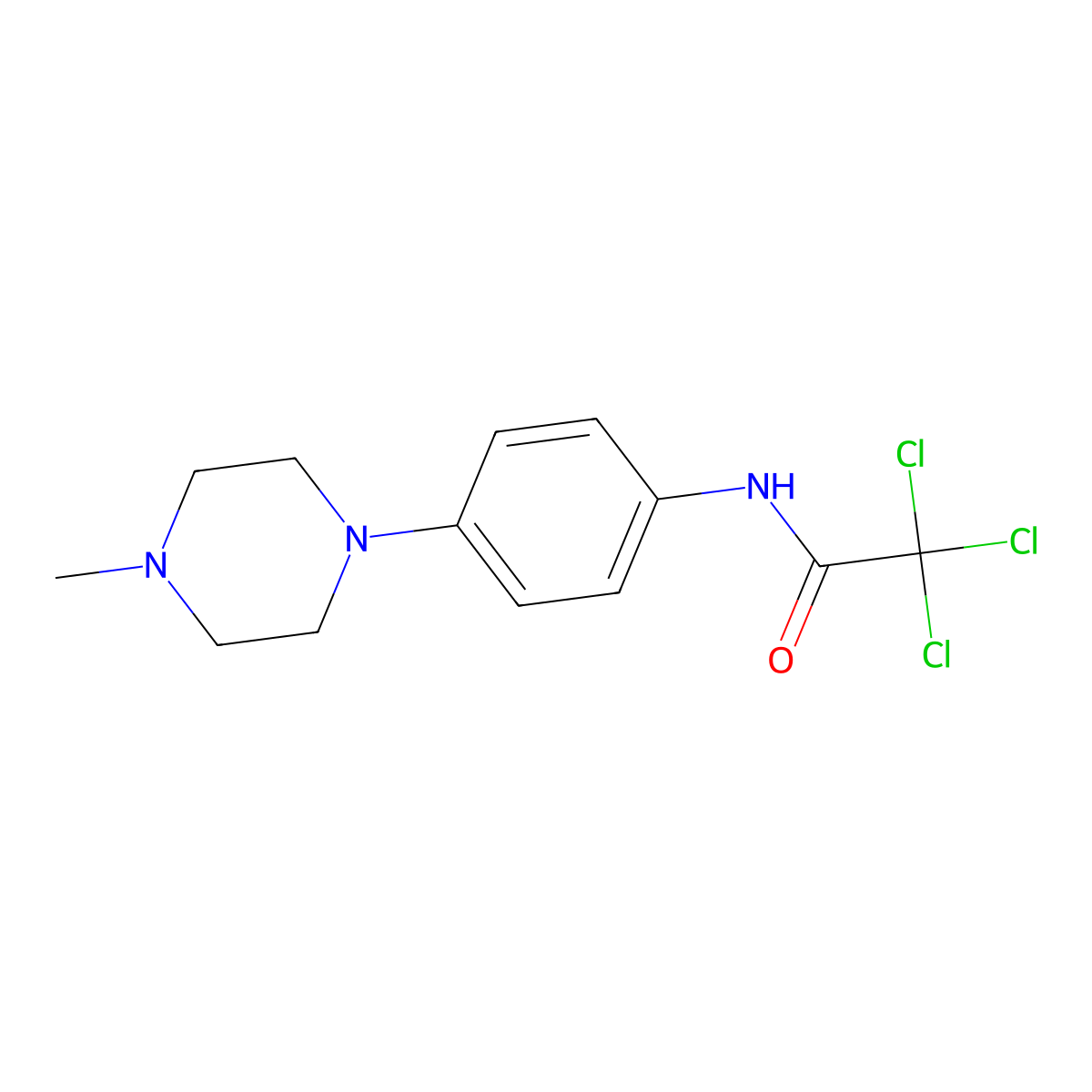 2,2,2-trichloro-N-[4-(4-methylpiperazin-1-yl)phenyl]acetamide molecular structure, CAS 303150-60-9