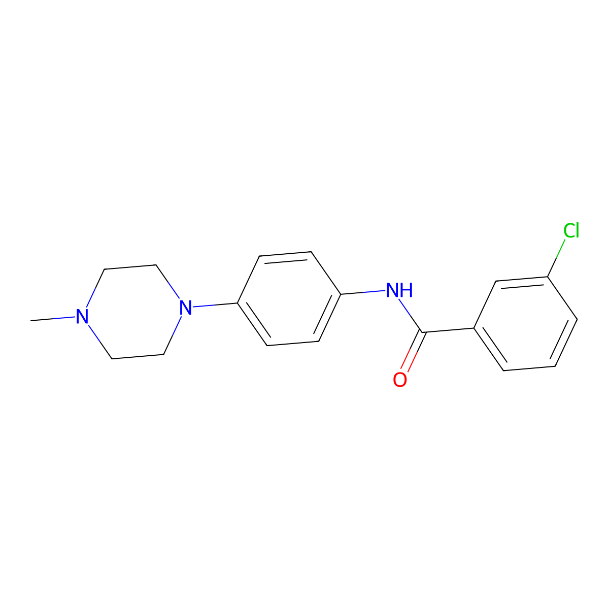 3-chloro-N-[4-(4-methylpiperazin-1-yl)phenyl]benzamide molecular structure, CAS 303150-61-0