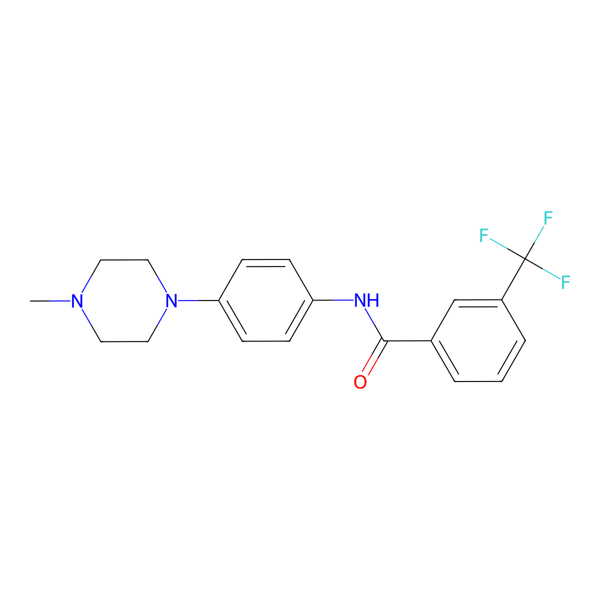 N-[4-(4-methylpiperazin-1-yl)phenyl]-3-(trifluoromethyl)benzamide molecular structure, CAS 303150-62-1
