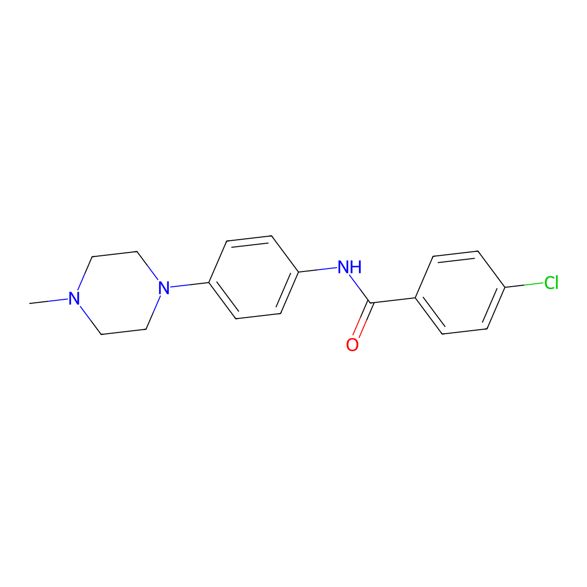 4-chloro-N-[4-(4-methylpiperazin-1-yl)phenyl]benzamide molecular structure, CAS 303150-63-2