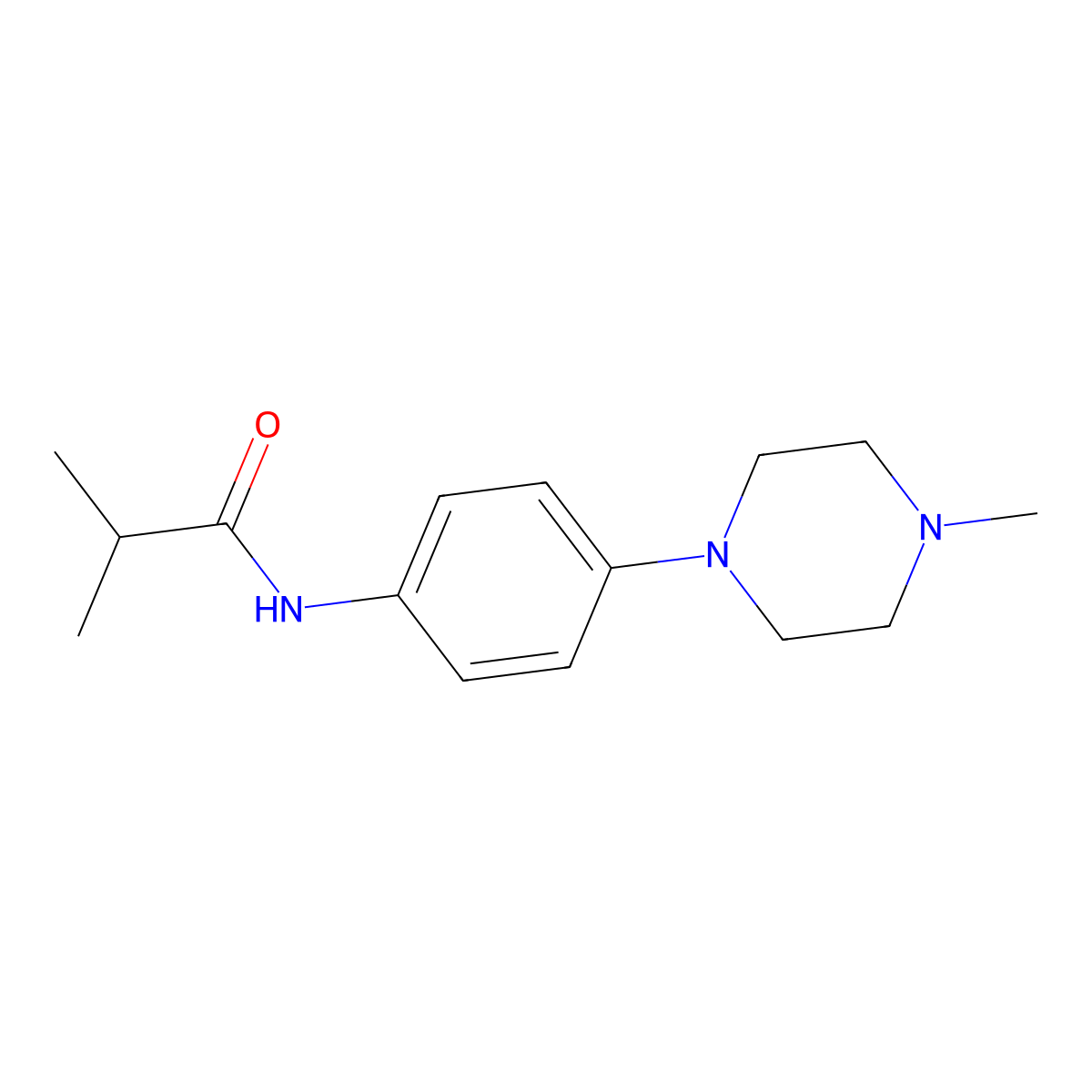 2-methyl-N-[4-(4-methylpiperazin-1-yl)phenyl]propanamide molecular structure, CAS 303150-64-3