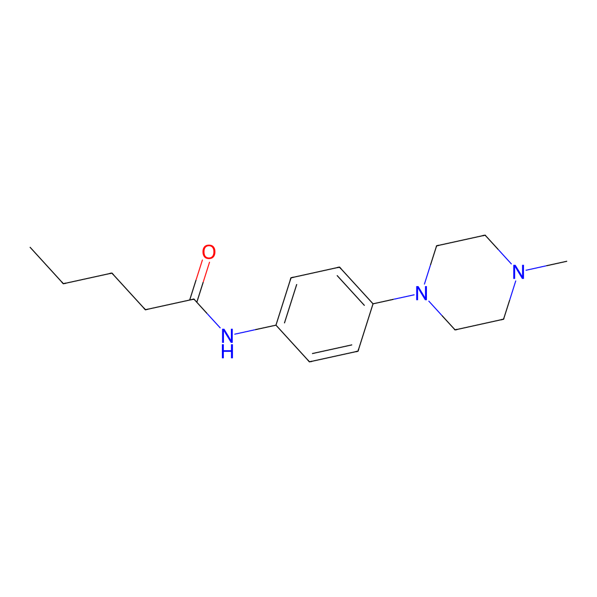 N-[4-(4-methylpiperazin-1-yl)phenyl]pentanamide molecular structure, CAS 303150-67-6