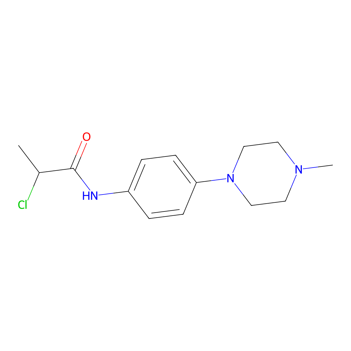 2-chloro-N-[4-(4-methylpiperazin-1-yl)phenyl]propanamide molecular structure, CAS 303150-73-4