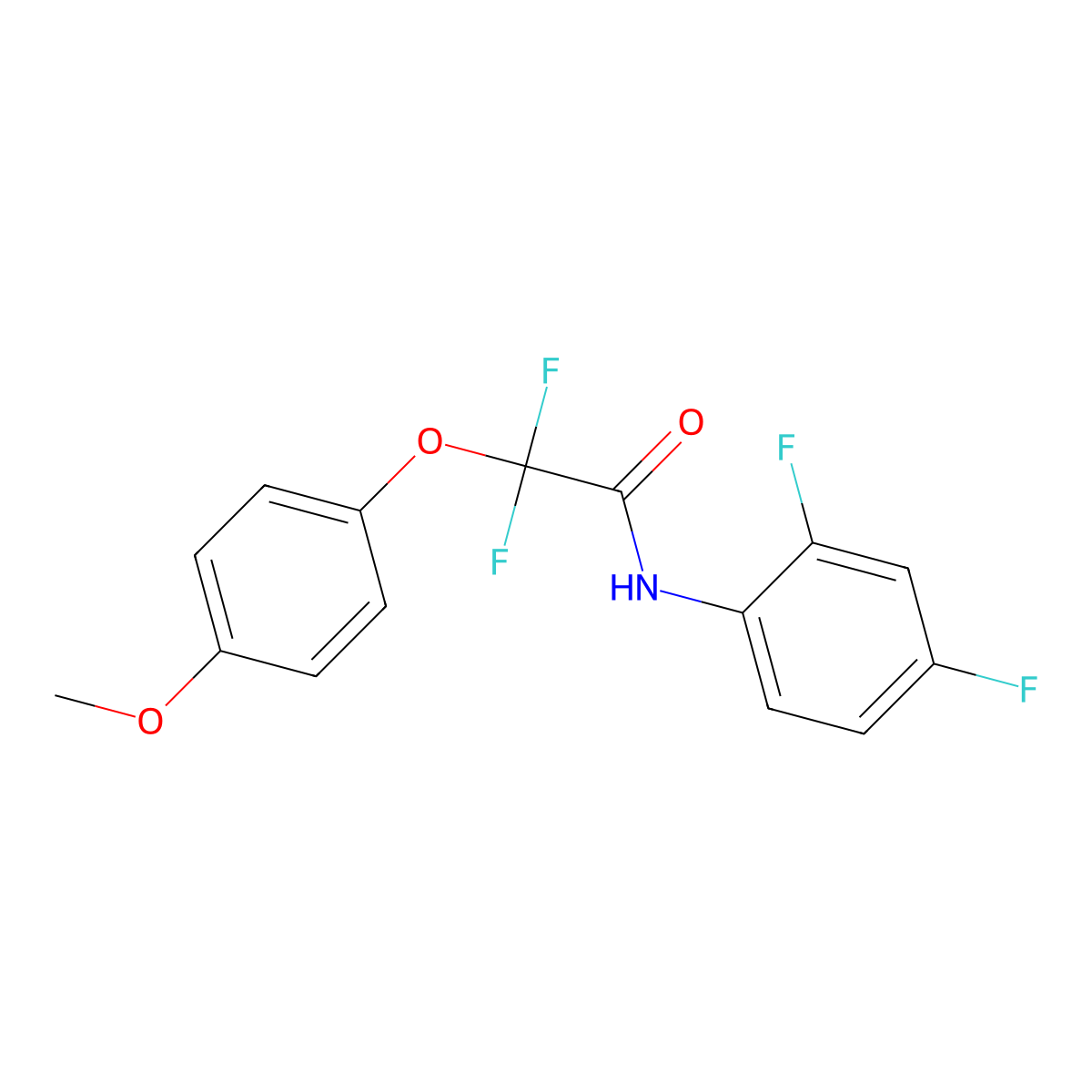 N-(2,4-difluorophenyl)-2,2-difluoro-2-(4-methoxyphenoxy)acetamide molecular structure, CAS 303150-81-4