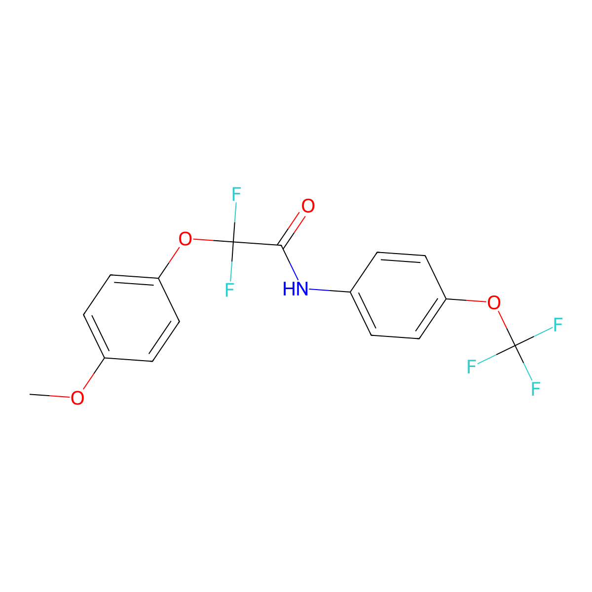 2,2-difluoro-2-(4-methoxyphenoxy)-N-[4-(trifluoromethoxy)phenyl]acetamide molecular structure, CAS 303150-82-5