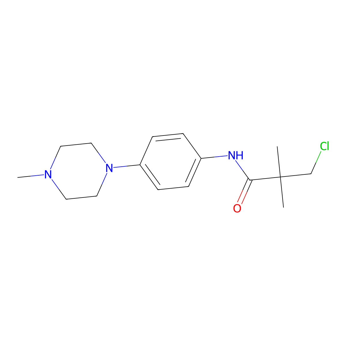 3-chloro-2,2-dimethyl-N-[4-(4-methylpiperazin-1-yl)phenyl]propanamide molecular structure, CAS 303150-94-9