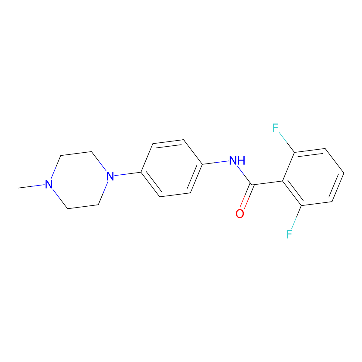 2,6-difluoro-N-[4-(4-methylpiperazin-1-yl)phenyl]benzamide molecular structure, CAS 303150-96-1