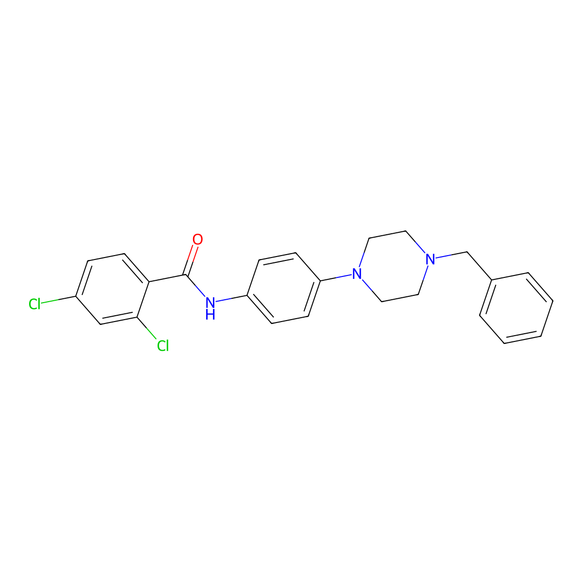 N-[4-(4-benzylpiperazin-1-yl)phenyl]-2,4-dichlorobenzamide molecular structure, CAS 303151-02-2