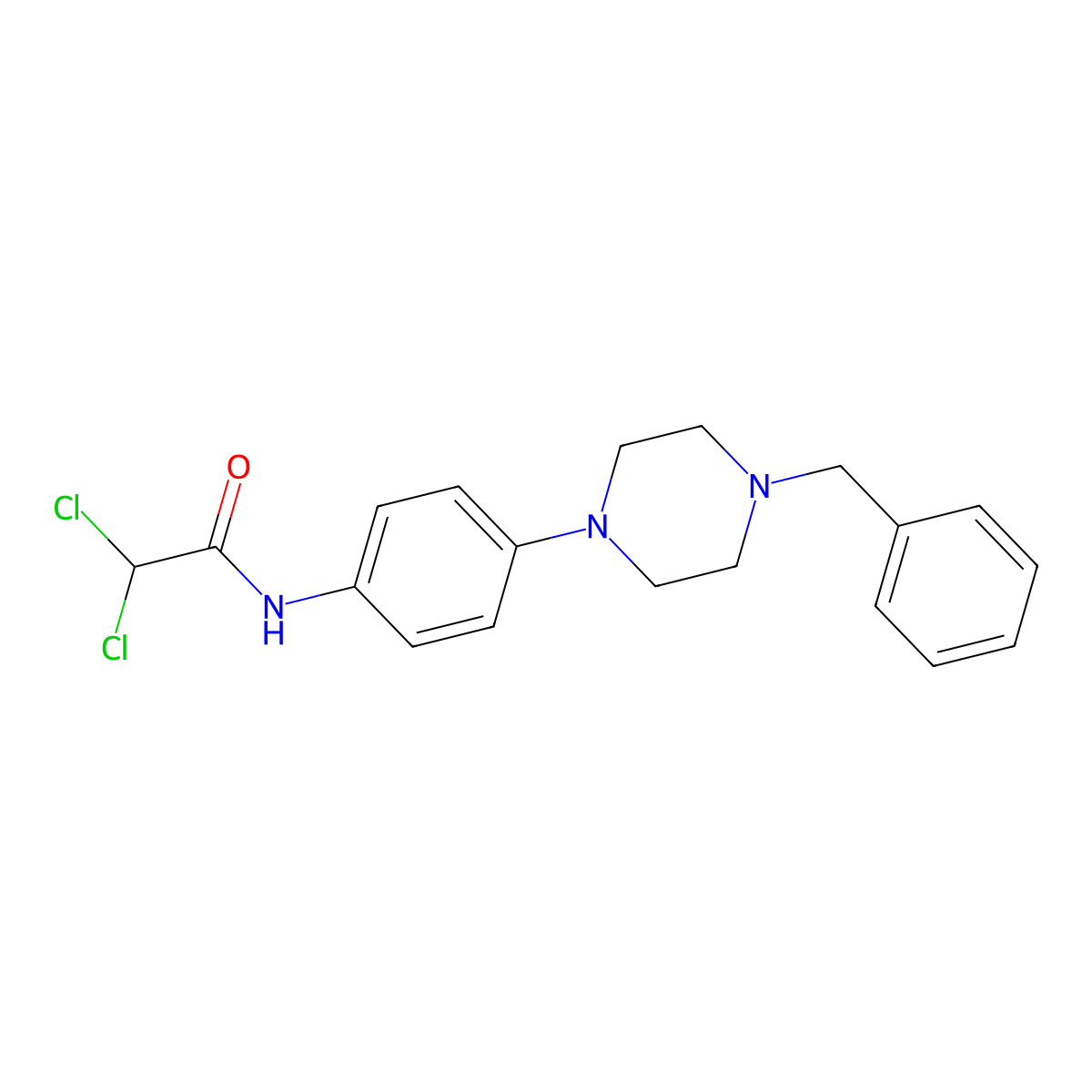 N-[4-(4-benzylpiperazin-1-yl)phenyl]-2,2-dichloroacetamide molecular structure, CAS 303151-09-9