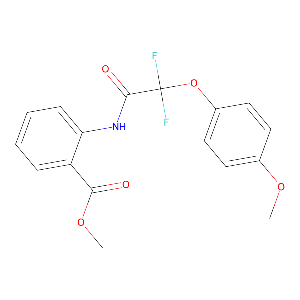 Methyl 2-{[2,2-difluoro-2-(4-methoxyphenoxy)acetyl]amino}benzenecarboxylate molecular structure, CAS 303151-15-7