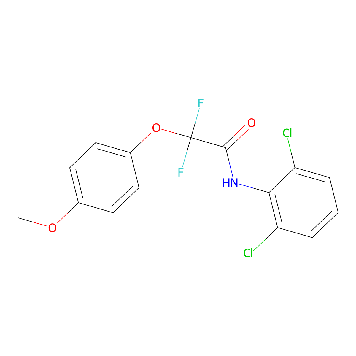 N-(2,6-dichlorophenyl)-2,2-difluoro-2-(4-methoxyphenoxy)acetamide molecular structure, CAS 303151-16-8