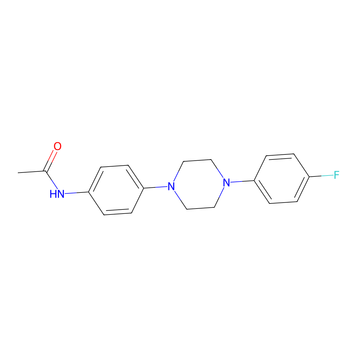 N-{4-[4-(4-fluorophenyl)piperazino]phenyl}acetamide molecular structure, CAS 303151-18-0