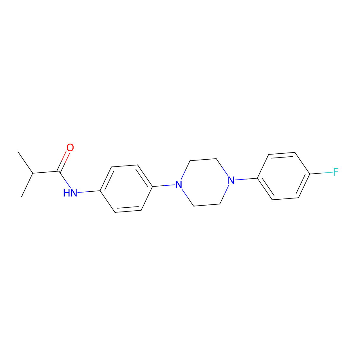 N-{4-[4-(4-fluorophenyl)piperazino]phenyl}-2-methylpropanamide molecular structure, CAS 303151-21-5