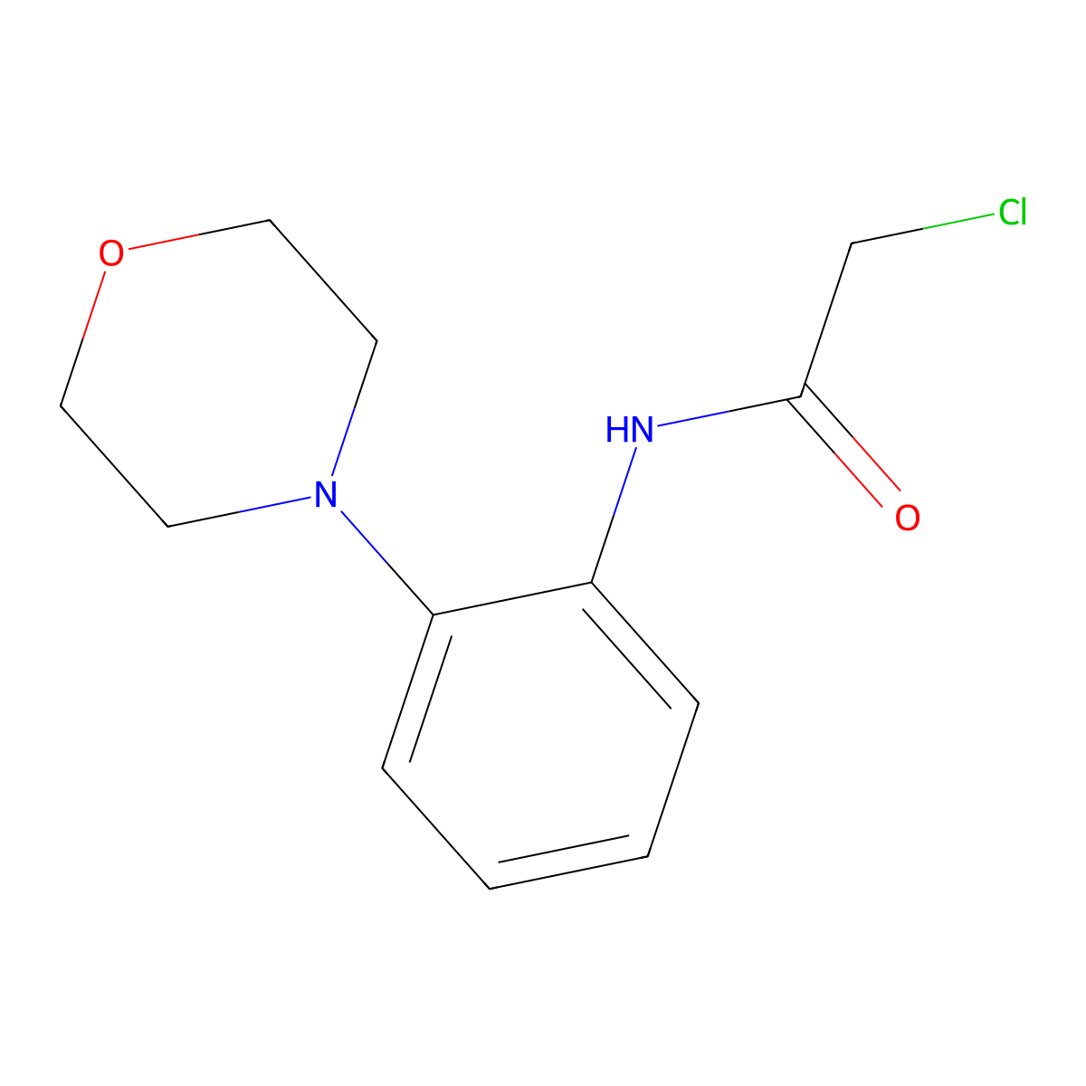 2-chloro-N-(2-morpholin-4-ylphenyl)acetamide molecular structure, CAS 303151-23-7