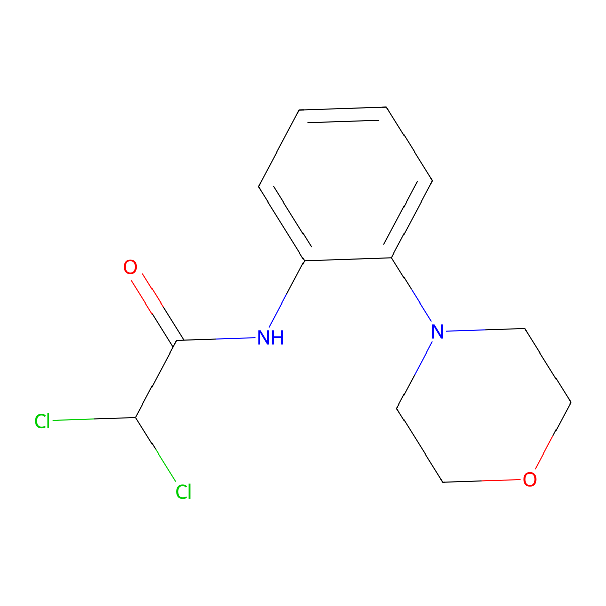 2,2-dichloro-N-(2-morpholinophenyl)acetamide molecular structure, CAS 303151-24-8